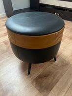 Vintage naaipoef leer, Ophalen, Minder dan 50 cm, Leer, Zo goed als nieuw