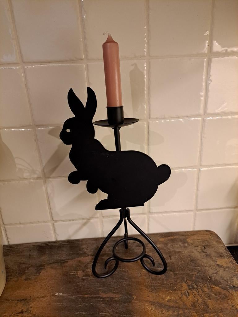 Haas kandelaar, 25 tot 50 cm, Ophalen of Verzenden, X, Hout