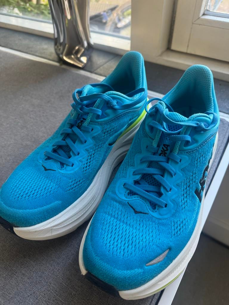 Hoka Bondi 9 Hardloopschoenen - 43 1/3, Ophalen of Verzenden, Zo goed als nieuw, Blauw, Sneakers of Gympen