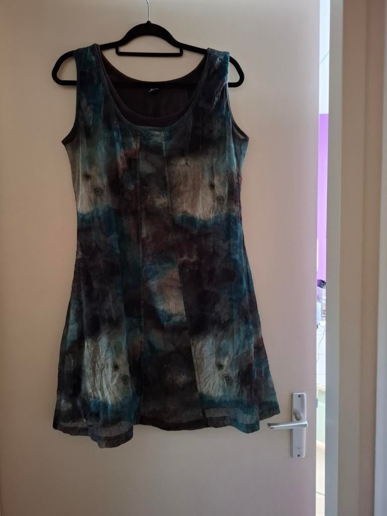 Alan red tuniek met bruine top - maat 42/44 (L), Kleding | Dames, Overige typen, Bruin, Maat 42/44 (L), Ophalen of Verzenden