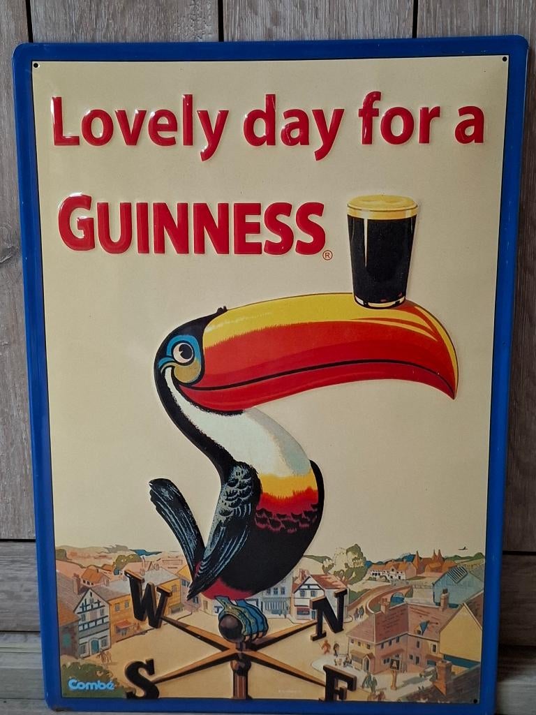 Zeldzaam groot Reclamebord Guinness Toucan, Verzamelen, Ophalen of Verzenden, Nieuw, Reclamebord, Plaat of Schild, Overige merken