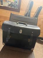 Vintage leren gereedschapskoffer / dokterskoffer zwart leer, Ophalen, Gebruikt