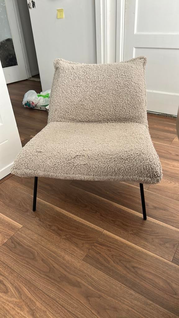 Leuke teddy fauteuil van de karwei taupe, Ophalen, Japandi, Gebruikt, 75 tot 100 cm