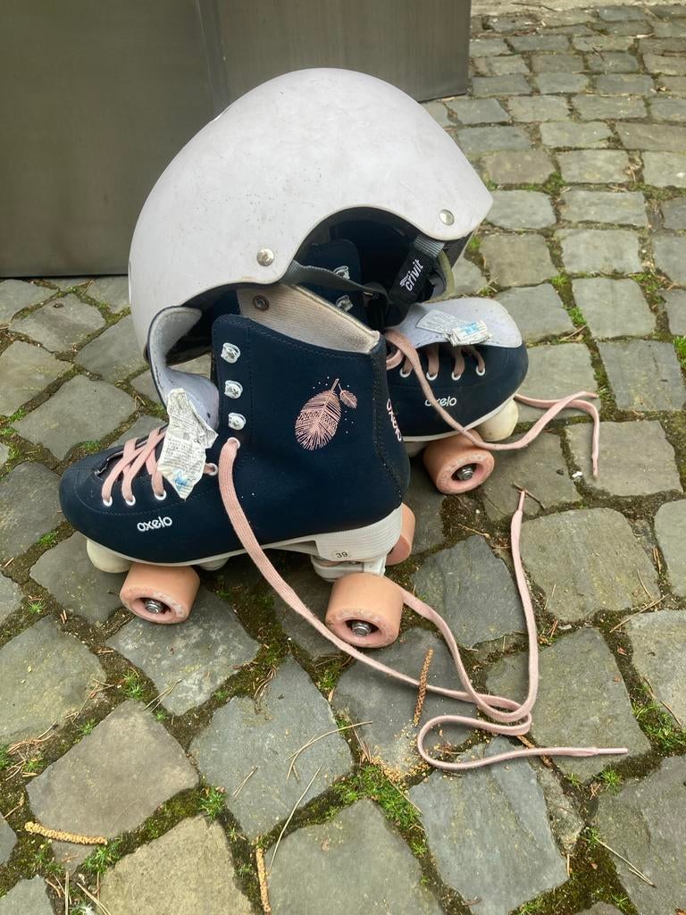 Oxelo Rollerskates mt 39 met helm, Sport en Fitness, Skateboarden, Ophalen of Verzenden, Gebruikt, Overige typen