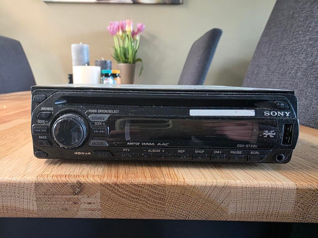 Sony CDX-GT33U Autoradio - MP3/WMA/AAC compatibel, Ophalen of Verzenden, Gebruikt