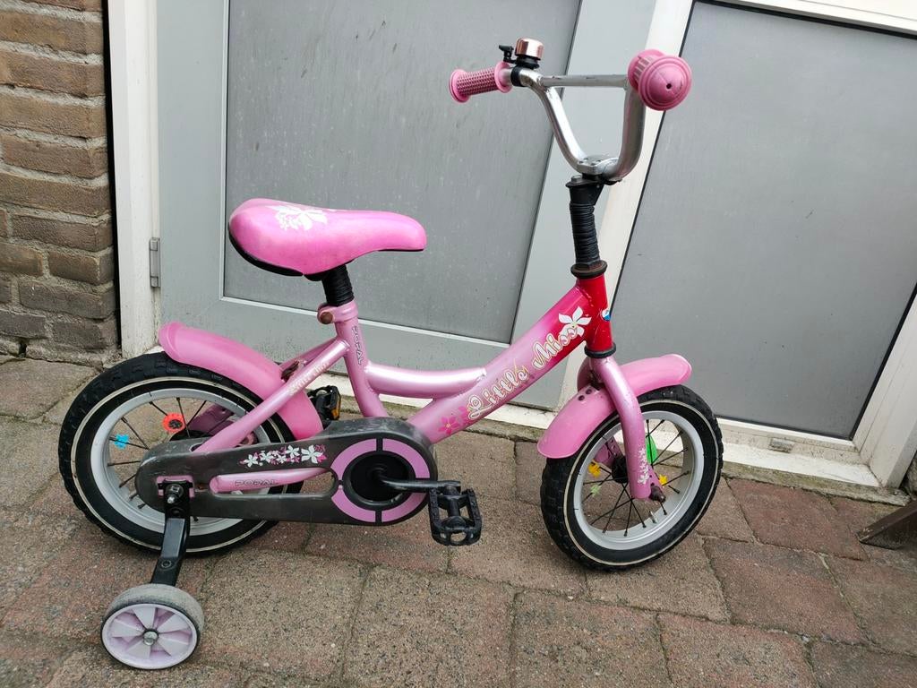 12 inch Popal Little Miss kinderfiets met zijwieltjes, Ophalen, Gebruikt, Trapvoertuig