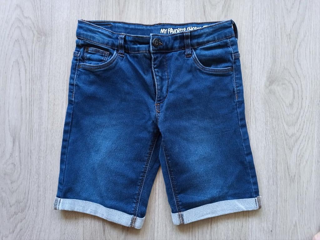 Stoere denim korte broek voor jongens 134 140, Kinderen en Baby's, Kinderkleding | Maat 140, Ophalen of Verzenden, Zo goed als nieuw