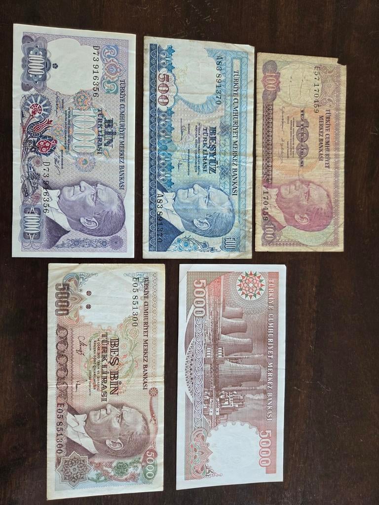 Bankbiljetten Turkije, Postzegels en Munten, Bankbiljetten | Europa | Niet-Eurobiljetten, Ophalen of Verzenden, Overige landen