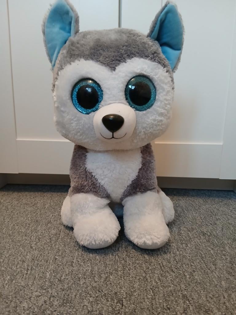 Ty beanie boo husky slush XL 42 cm, Overige karakters, Zo goed als nieuw, Middelgroot (20 tot 80 cm), Meerkleurig