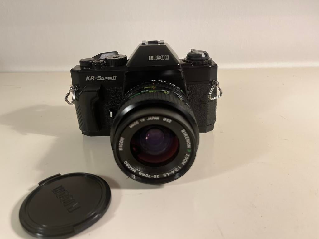 Ricoh KR-5 Super II Spiegelreflexcamera met Rikenon Zoomlens, Ophalen of Verzenden, Gebruikt, Spiegelreflex, Overige Merken