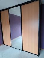 Kledingkast met schuifdeuren en spiegel, Huis en Inrichting, Ophalen, Gebruikt, 200 cm of meer, Met plank(en)