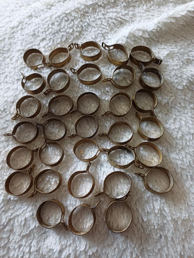 Gordijnringen messing kleur, Ophalen of Verzenden, Gebruikt, Minder dan 50 cm, Minder dan 100 cm