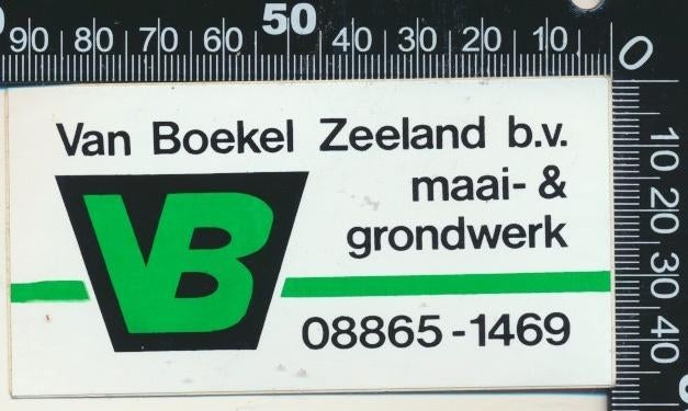 Sticker: Van Boekel Maai en Grondwerk - Zeeland, Verzamelen, Stickers, Ophalen of Verzenden, Zo goed als nieuw, Bedrijf of Vereniging