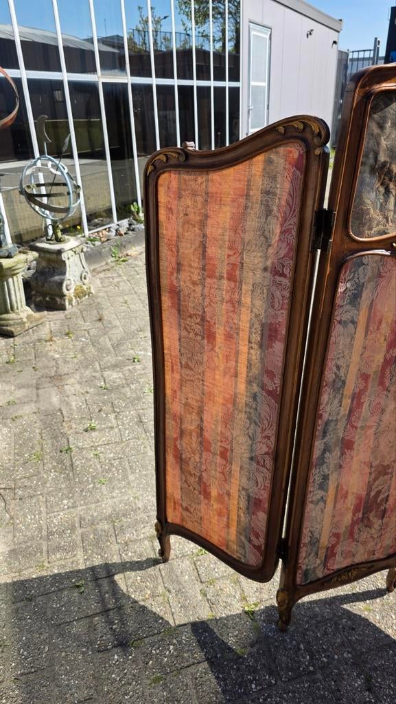 Frans antiek notenhouten kamerscherm,, Ophalen, Gebruikt