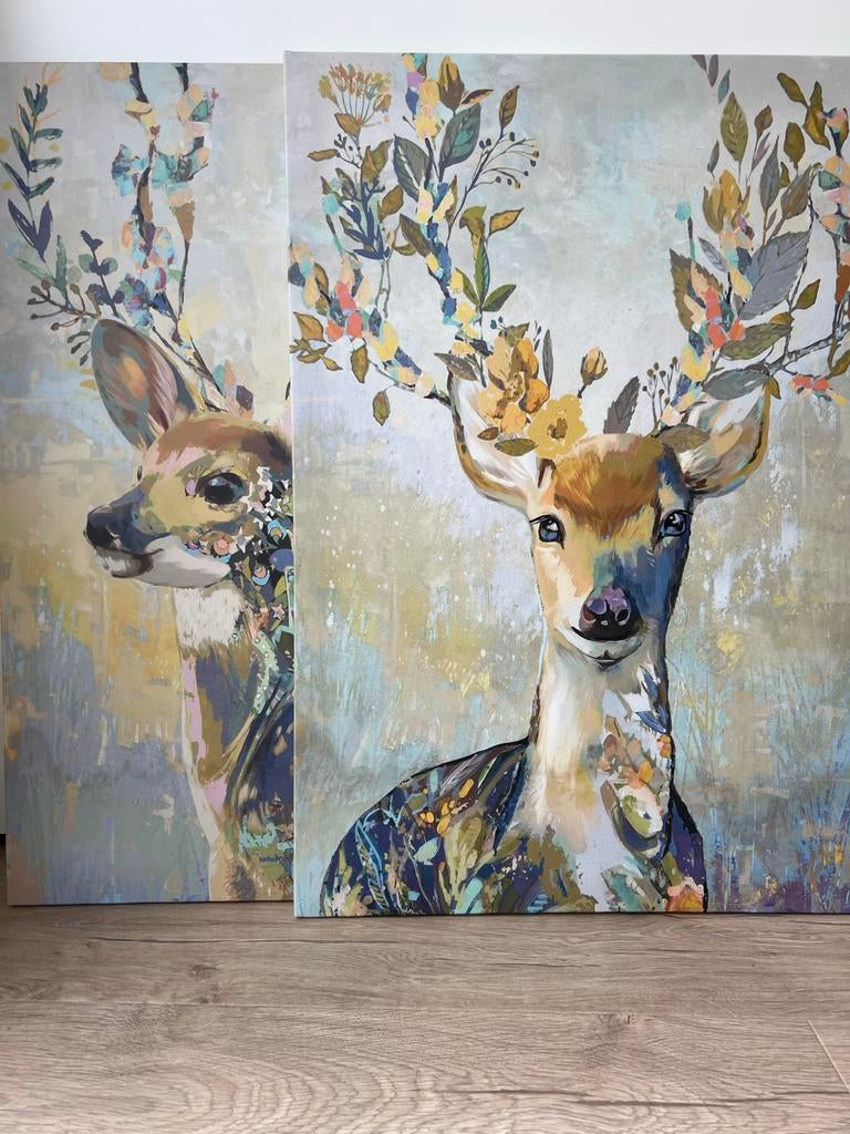 IKEA herten canvas set, Ophalen, Gebruikt, 50 tot 75 cm, Print