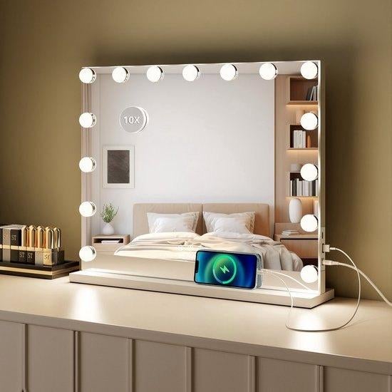 Royals Hollywood Spiegel - make-up spiegel - 58x48CM, Minder dan 50 cm, 5222AH, Ophalen of Verzenden, Zo goed als nieuw