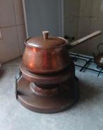 Koperen pan plus warmhoud-set., Antiek en Kunst, Antiek | Koper en Brons, Ophalen