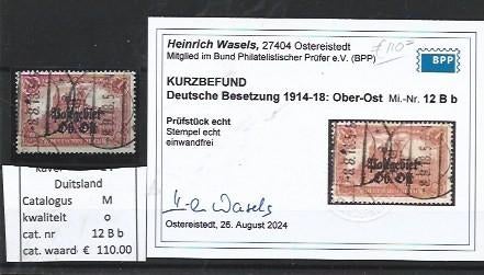 Duitsland Ober Ost nr: 12Bb gest. met certificaat, Ophalen of Verzenden