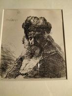 Ets van Rembrandt van Rijn, getiteld Bebaarde oude man, Ophalen of Verzenden