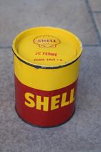 Shell vetpot 1 KG 1930 olie blik, Ophalen of Verzenden, Gebruikt, Reclamebord