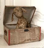 Brocante oud kistje linnen bekleed, Ophalen of Verzenden