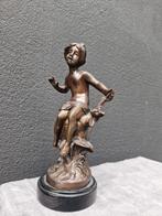 oud bronzen beeld meisje moreau, Verzenden