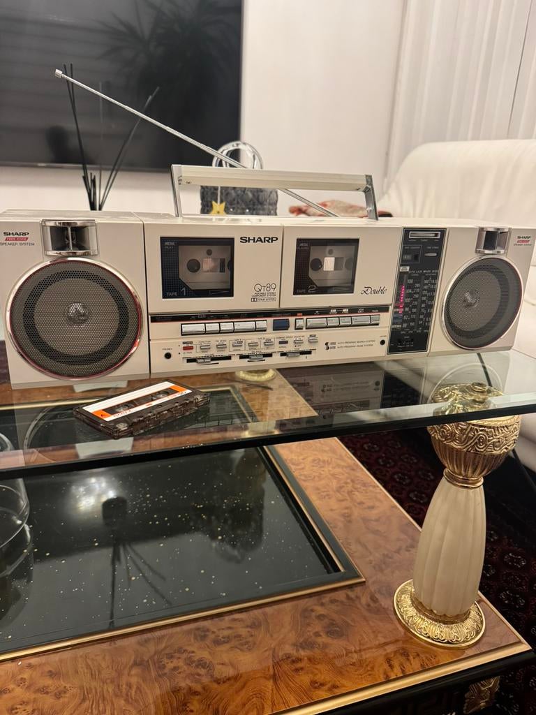 Prachtige Sharp Radio cassetterecorder/Boombox/Ghettoblaster, Audio, Tv en Foto, Radio's, Ophalen of Verzenden, Zo goed als nieuw