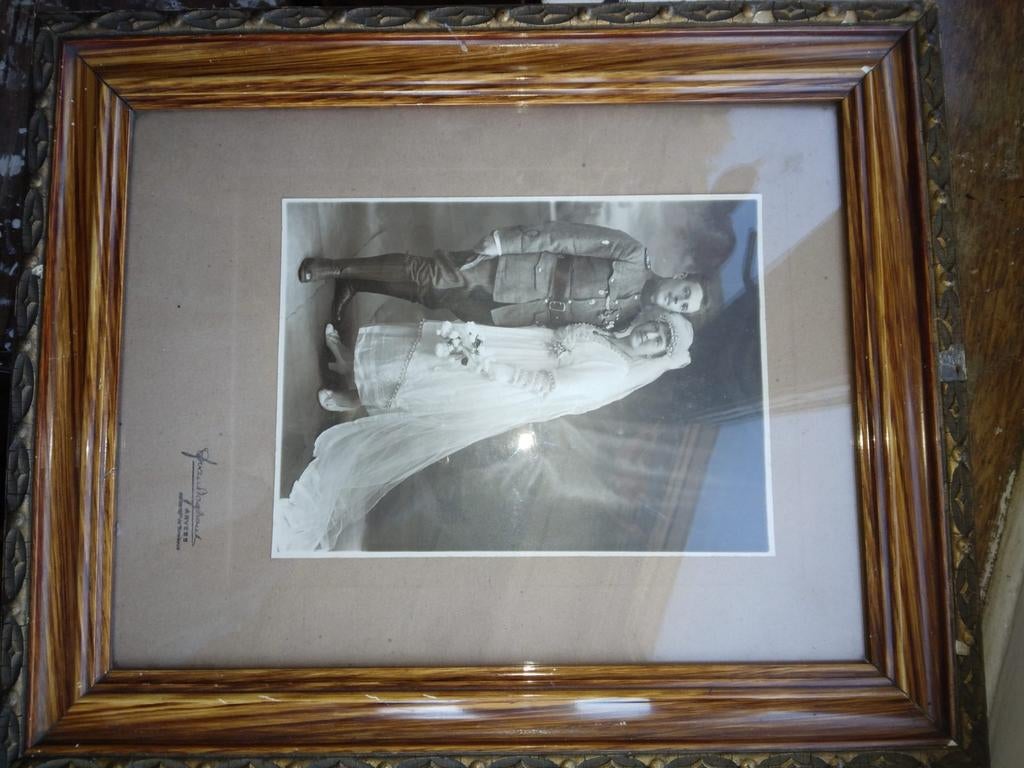 Trouwfoto ( Belgische ) militair rond ww1, Ophalen of Verzenden