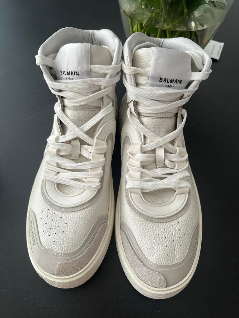 Balmain B-Skate High Top Sneakers - Maat 42, Ophalen of Verzenden, Gedragen, Wit, Sneakers of Gympen