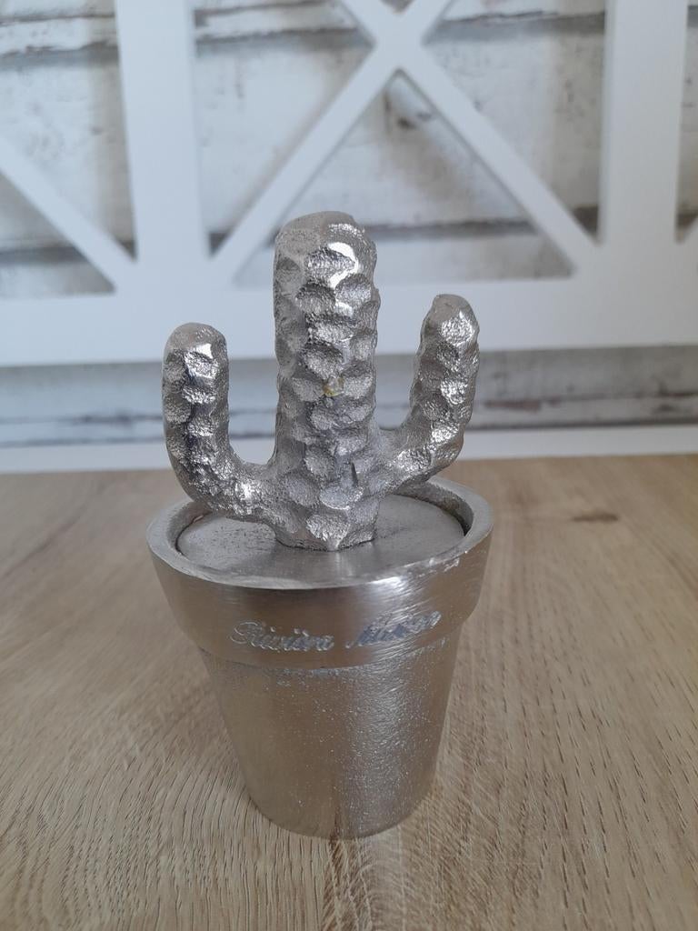 Zilverkleurige decoratie cactus riviera maison, Huis en Inrichting, Woonaccessoires | Overige, Verzenden, Zo goed als nieuw
