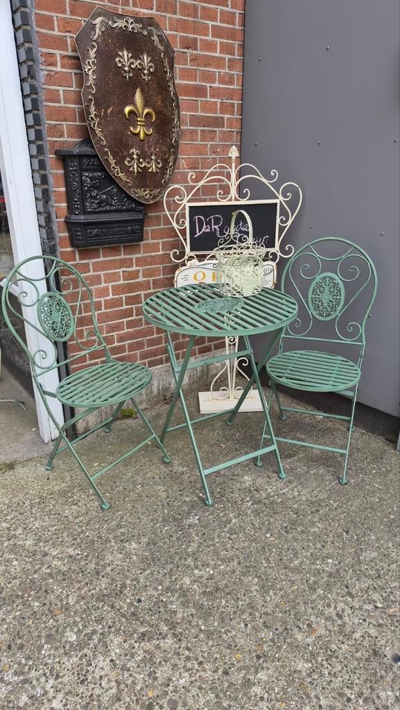 Leuk bistroset met 2 stoelen en tafel, Tuin en Terras, Tuinsets en Loungesets, Ophalen