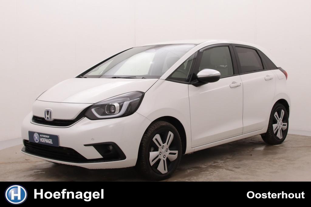 Honda Jazz 1.5 e:HEV Elegance | Automaat | Adaptive cruise |, Auto's, Honda, Stof, Beige, 4 cilinders, Wit