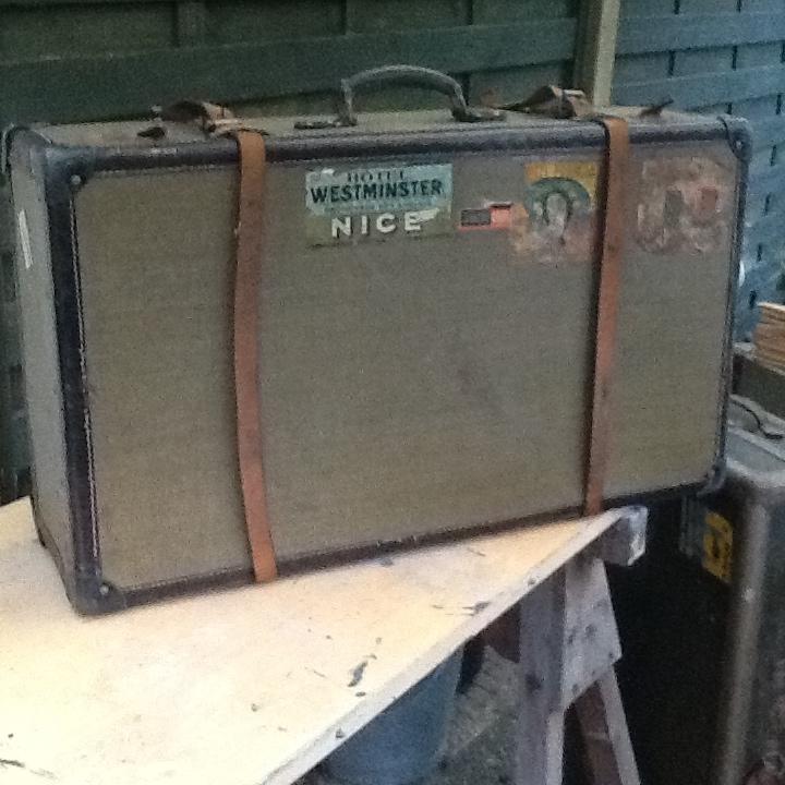 Vintage canvas koffer, Overige materialen, Gebruikt, 45 tot 55 cm, Ophalen of Verzenden