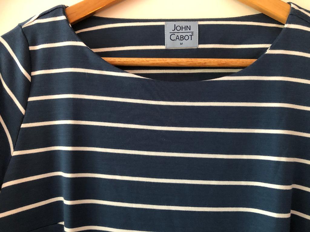 Nieuwe jurk John Cabot met Bretonse streep maat M, Maat 38/40 (M), Blauw, Nieuw, Ophalen of Verzenden