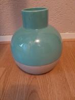Turquoise woonvaas, Blauw, Aardewerk of Porselein, Ophalen of Verzenden, Zo goed als nieuw