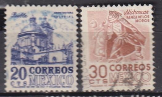 Mexico 1954 Kathedraal Moorse strijder, Verzenden, Gestempeld, Plaats of Gebouw
