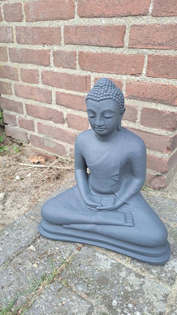 Boeddha beeld voor binnen of buiten - Grijs, Ophalen of Verzenden, Gebruikt