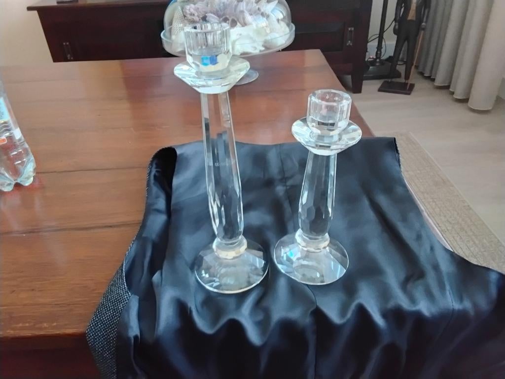 Mooie kristallen kandelaars, Ophalen of Verzenden, Kristal