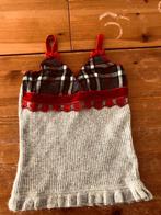 Erg mooi grijs met rood gedetailleerd wollen Monnalisa topje, Meisje, Ophalen of Verzenden, Zo goed als nieuw, Shirt of Longsleeve