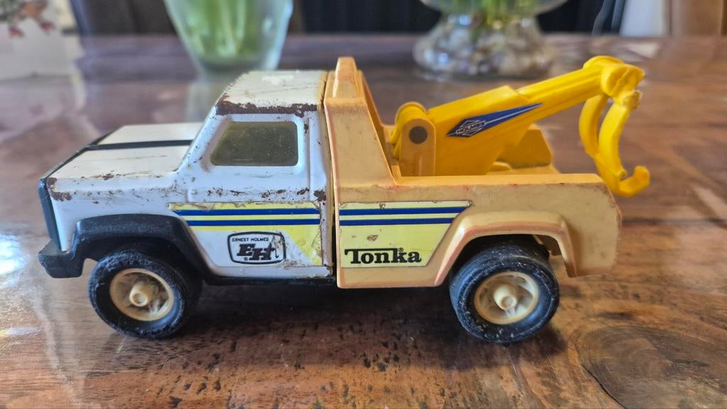 Vintage Tonka Ernest Holmes Takelwagen Jaren 80 - 19.5 cm, Kinderen en Baby's, Speelgoed | Speelgoedvoertuigen, Ophalen of Verzenden