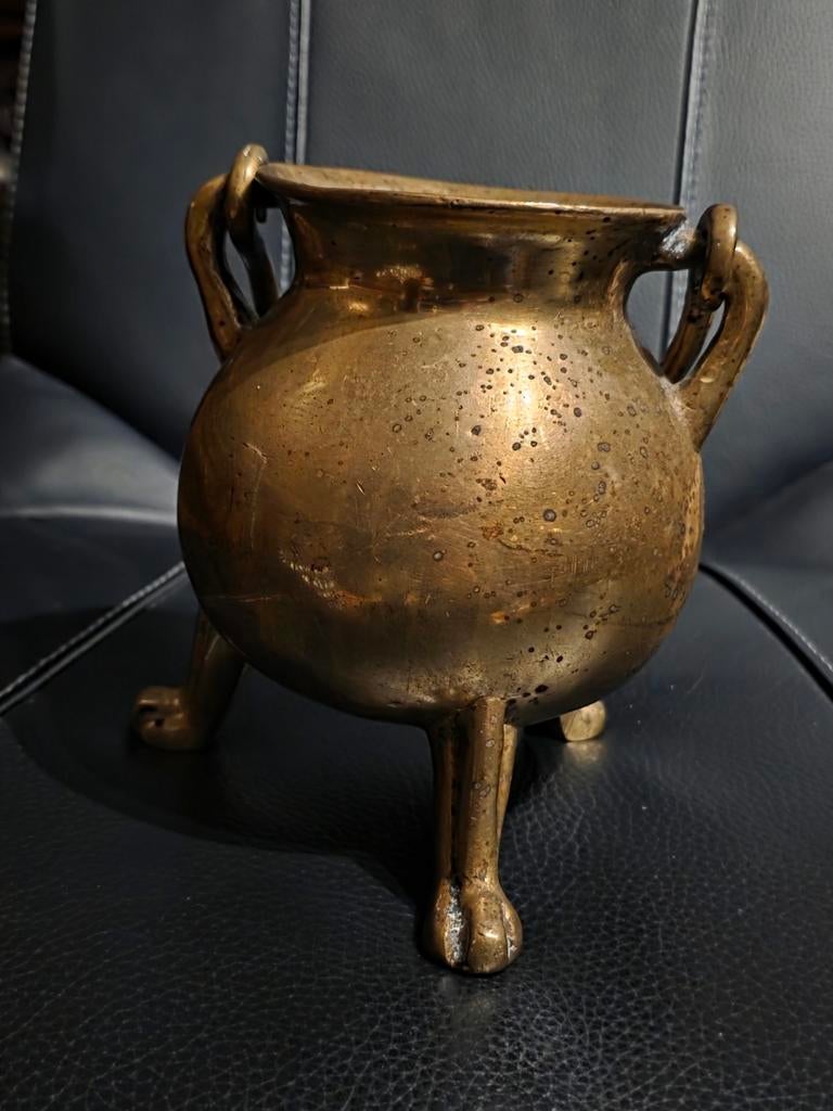 Zware kogelpot brons oudheid, Ophalen of Verzenden