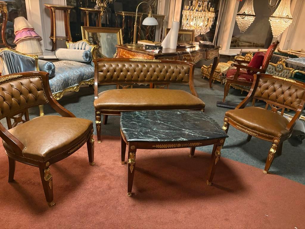 Empire zitgroep bank stoelen en tafel, Antiek en Kunst, Ophalen of Verzenden