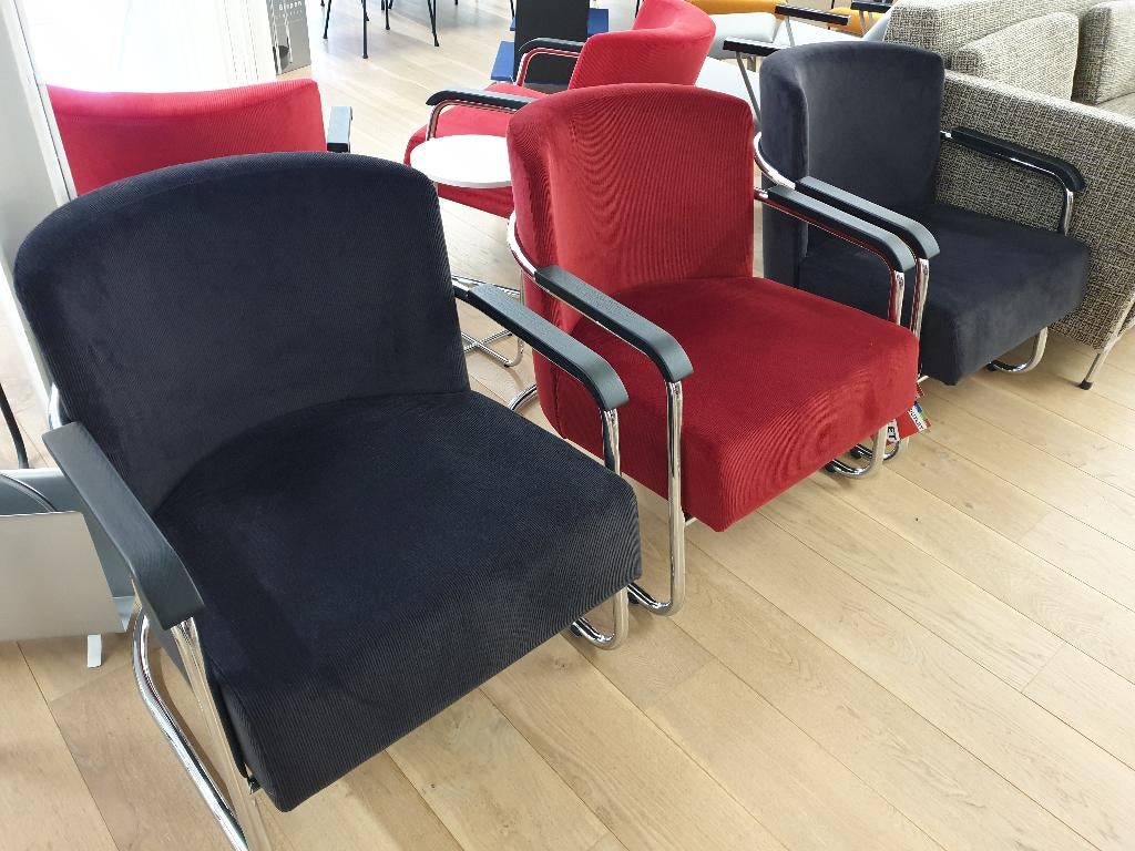 Gispen Today JDB 602 fauteuil I Manchester ribstof I Outlet, Ophalen, Zo goed als nieuw, Stof, 50 tot 75 cm