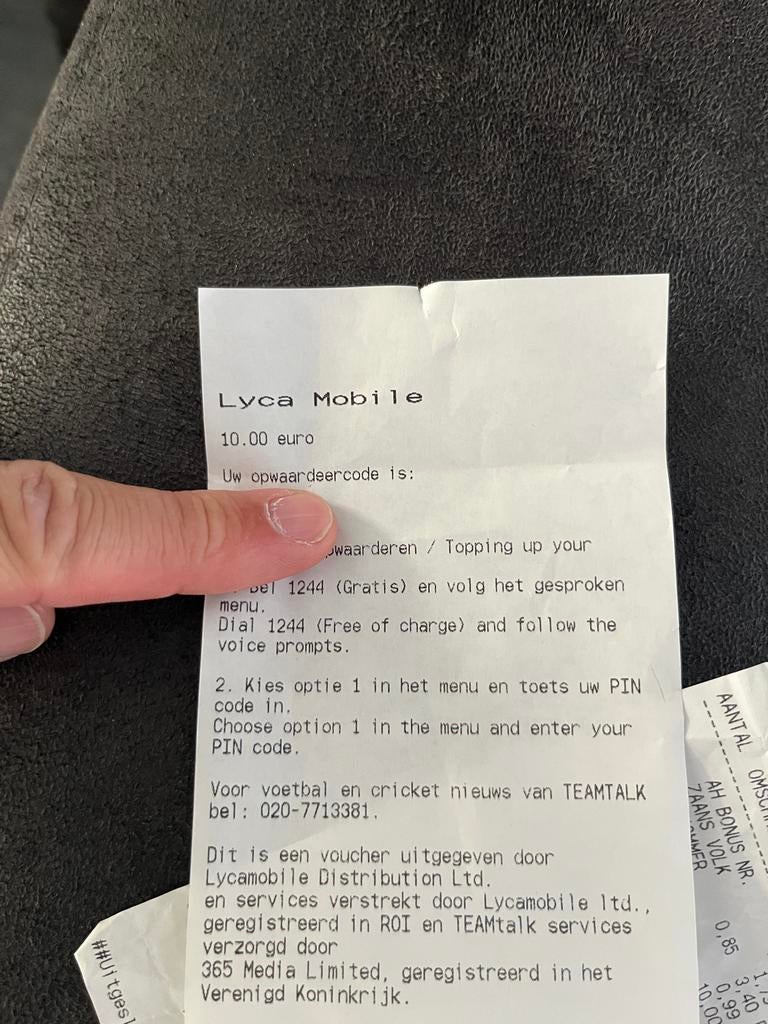 Lyca Mobile Opwaardeerkaart 10 Euro, Ophalen, Nieuw, Overige providers, Prepaidkaart