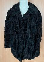 Zwarte bontjas maat 44 [DM], Ophalen of Verzenden, Zo goed als nieuw, Maat 42/44 (L), Zwart