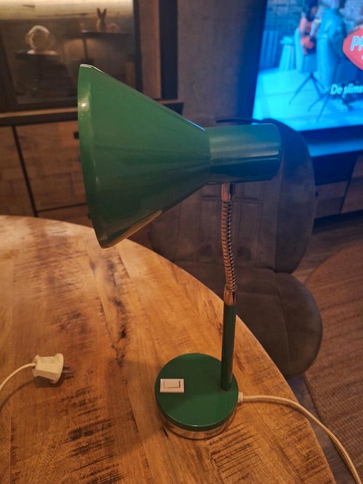 Vintage Groene Bureaulamp met Flexibele Arm, Antiek en Kunst, Antiek | Lampen, Ophalen of Verzenden