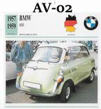 Av02 autokaart bmw 600 ( 1957 - 1959 ), Ophalen of Verzenden, Zo goed als nieuw, Auto's