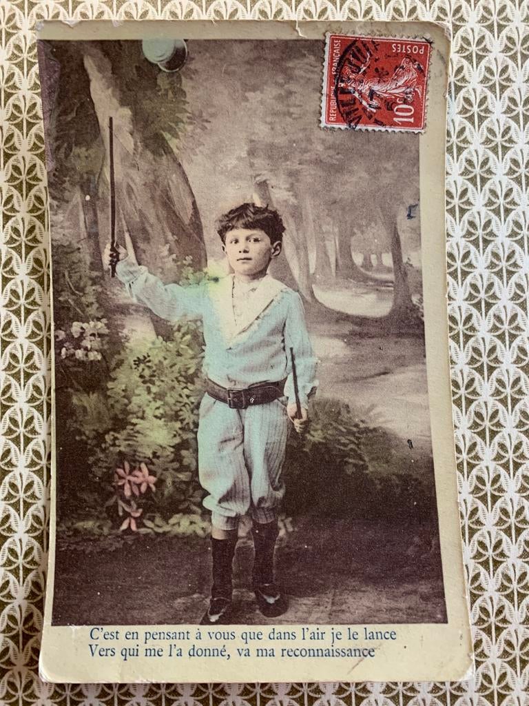 Jongetje met diabolo (NN), Verzamelen, Ophalen of Verzenden, Voor 1920, Gelopen, Kinderen