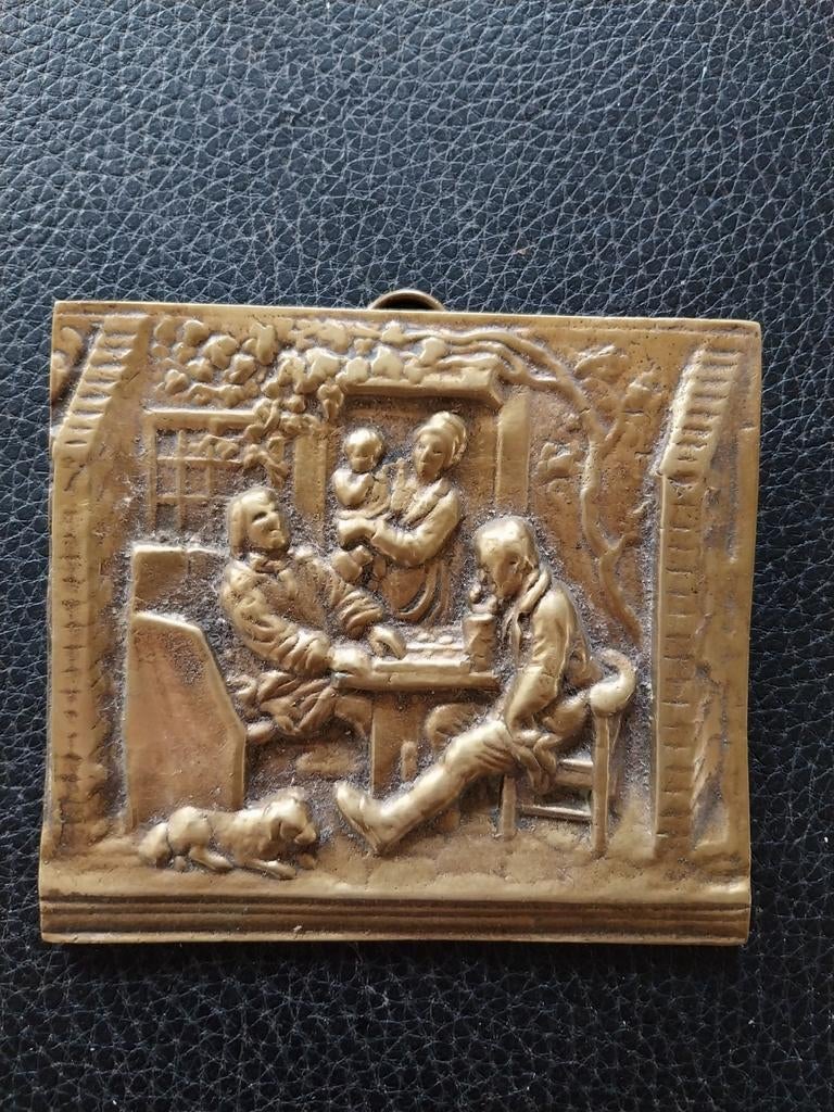 Bronzen plaquette 19de eeuw, Ophalen of Verzenden