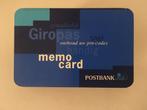 Postbank Giropas memo card, onthoud uw pincodes, snel handig, Verzamelen, Merken en Reclamevoorwerpen, Ophalen of Verzenden, Nieuw